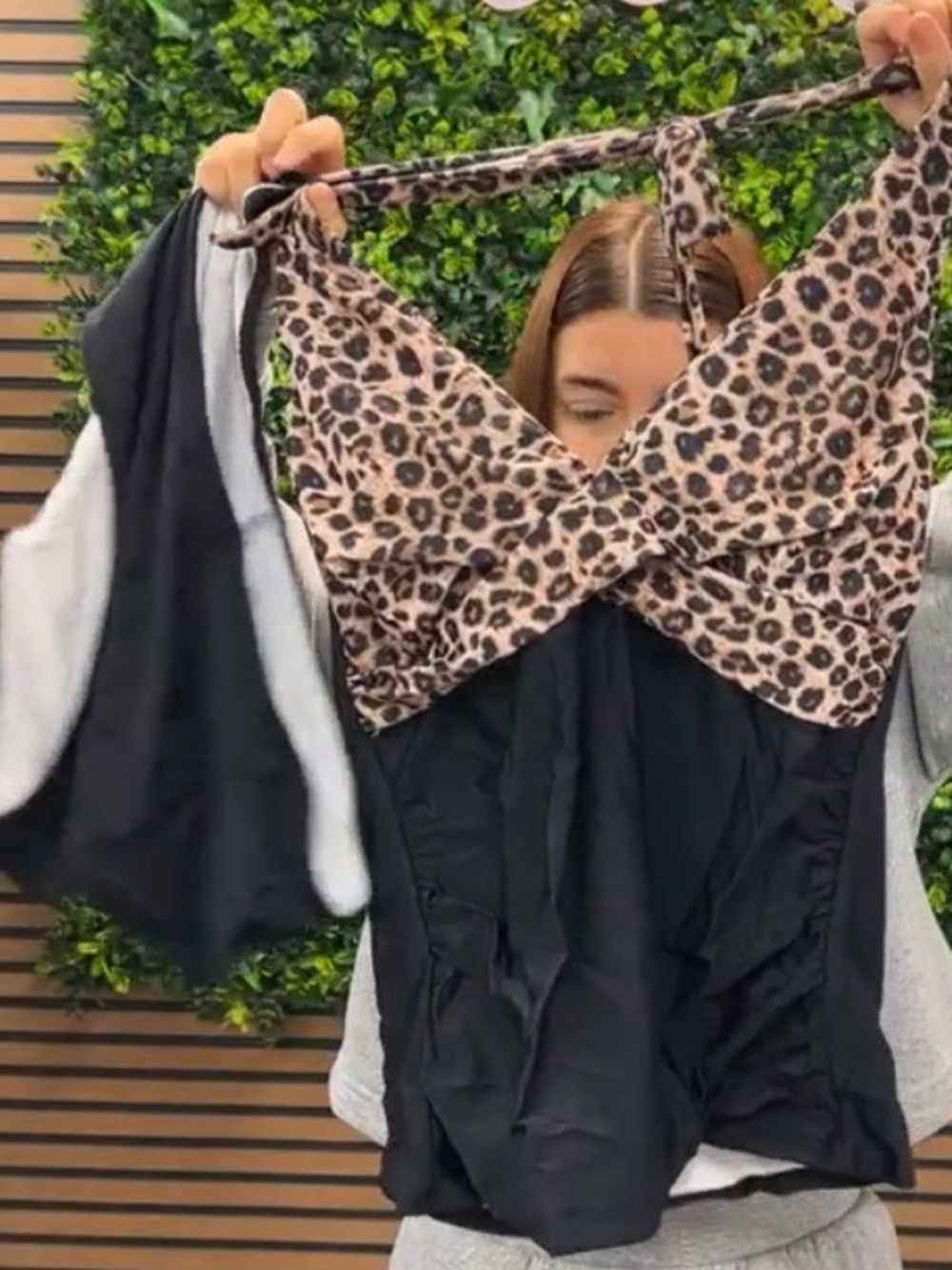 Leopard Print & Black Women’s Wrap Top - Stylish Summer Tank